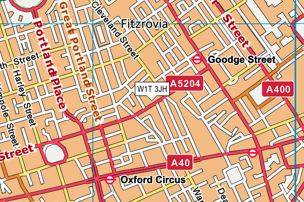 W1T 3JH map - OS VectorMap District (Ordnance Survey)