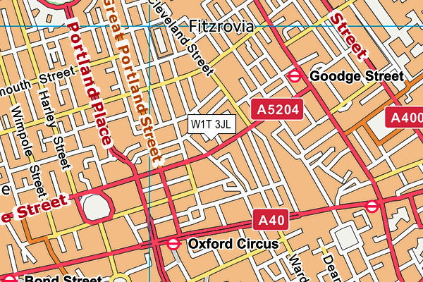 W1T 3JL map - OS VectorMap District (Ordnance Survey)