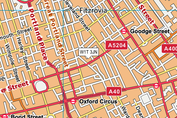 W1T 3JN map - OS VectorMap District (Ordnance Survey)