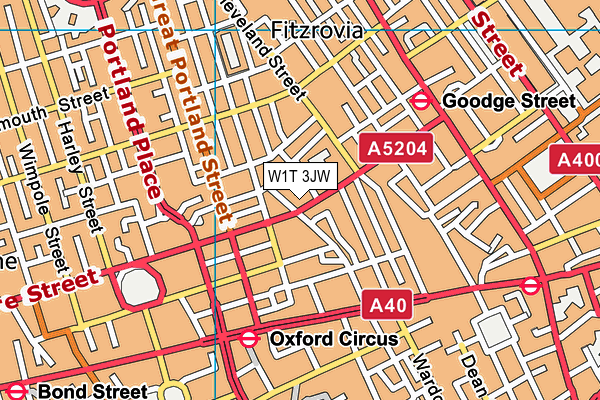 W1T 3JW map - OS VectorMap District (Ordnance Survey)