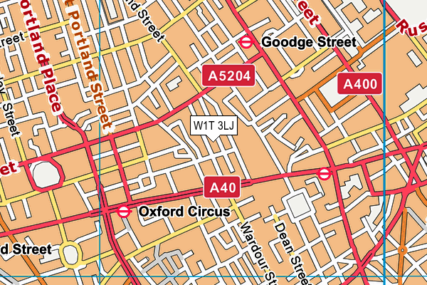 W1T 3LJ map - OS VectorMap District (Ordnance Survey)