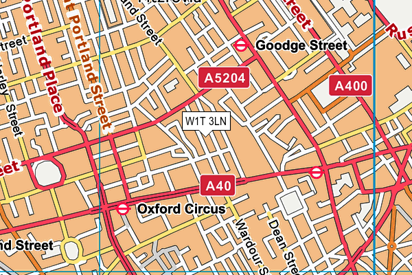 W1T 3LN map - OS VectorMap District (Ordnance Survey)