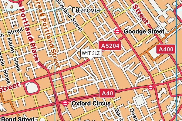 W1T 3LZ map - OS VectorMap District (Ordnance Survey)