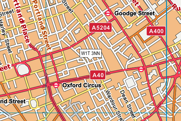 W1T 3NN map - OS VectorMap District (Ordnance Survey)