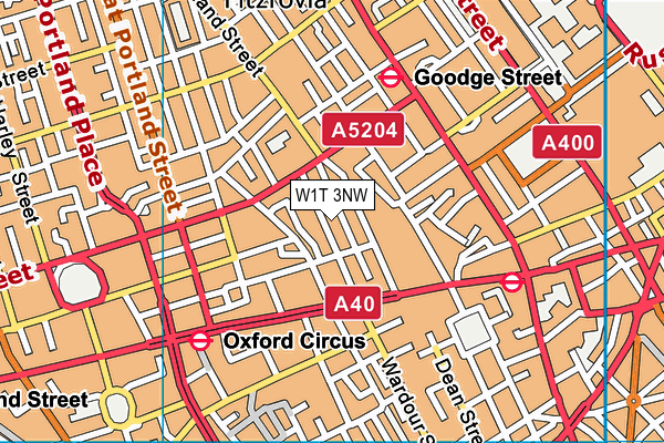 W1T 3NW map - OS VectorMap District (Ordnance Survey)