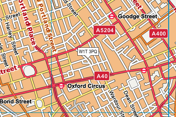 W1T 3PQ map - OS VectorMap District (Ordnance Survey)