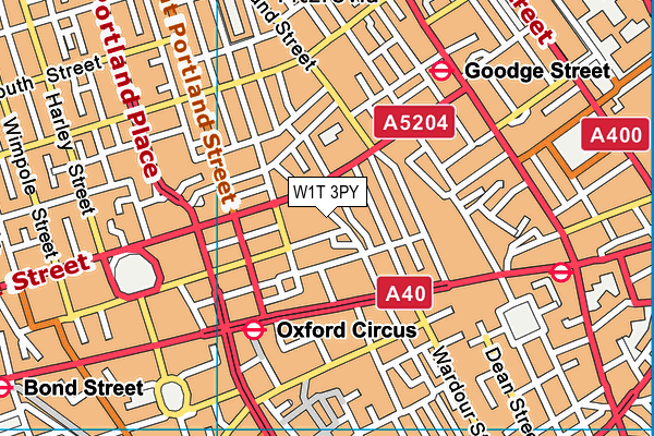 W1T 3PY map - OS VectorMap District (Ordnance Survey)