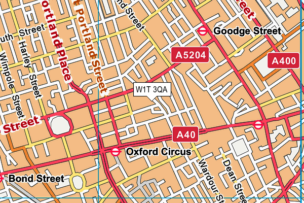 W1T 3QA map - OS VectorMap District (Ordnance Survey)