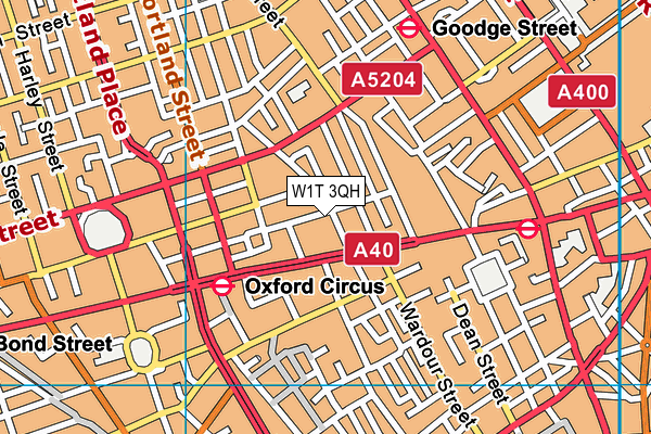W1T 3QH map - OS VectorMap District (Ordnance Survey)