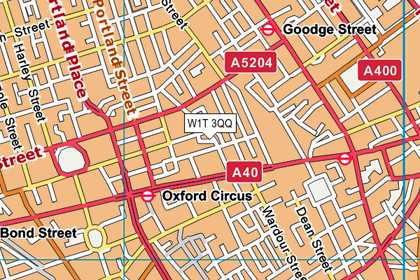 W1T 3QQ map - OS VectorMap District (Ordnance Survey)