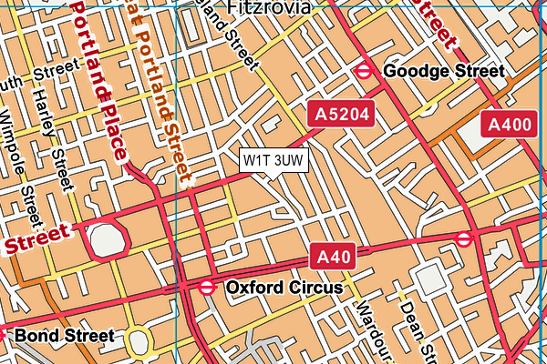 W1T 3UW map - OS VectorMap District (Ordnance Survey)