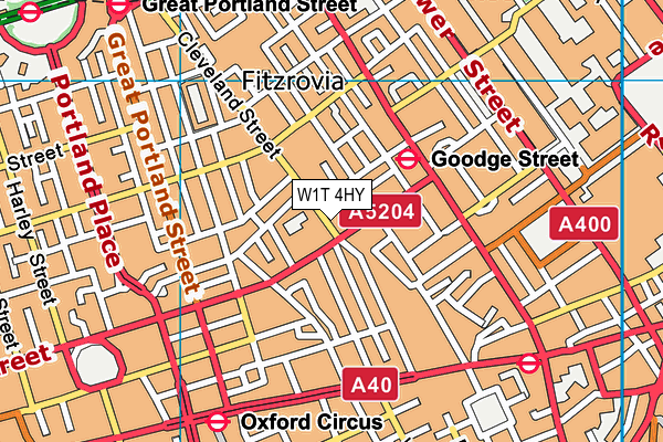 W1T 4HY map - OS VectorMap District (Ordnance Survey)