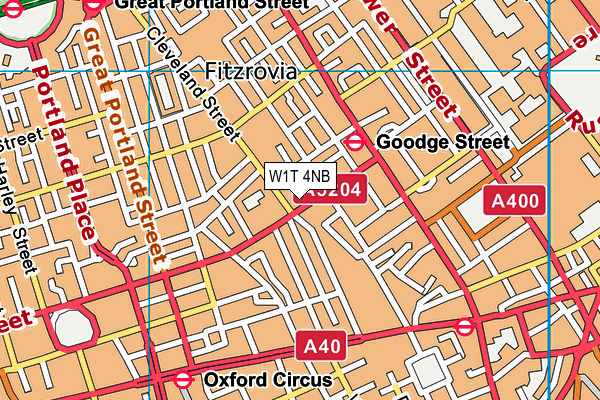 W1T 4NB map - OS VectorMap District (Ordnance Survey)