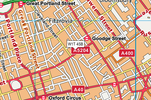 W1T 4SB map - OS VectorMap District (Ordnance Survey)