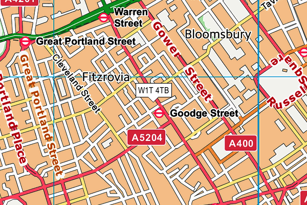 W1T 4TB map - OS VectorMap District (Ordnance Survey)