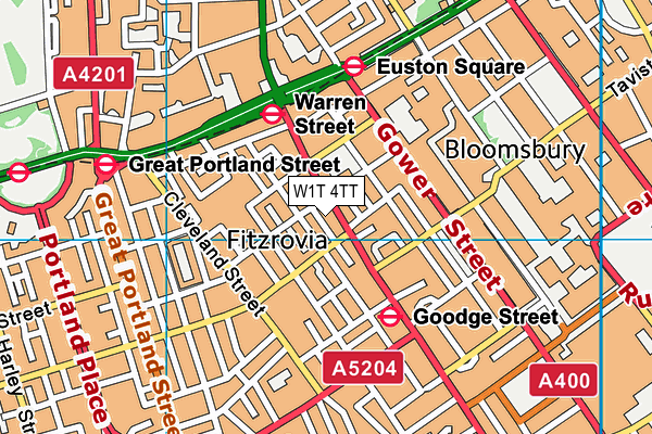 W1T 4TT map - OS VectorMap District (Ordnance Survey)