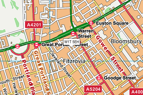 W1T 5EH map - OS VectorMap District (Ordnance Survey)