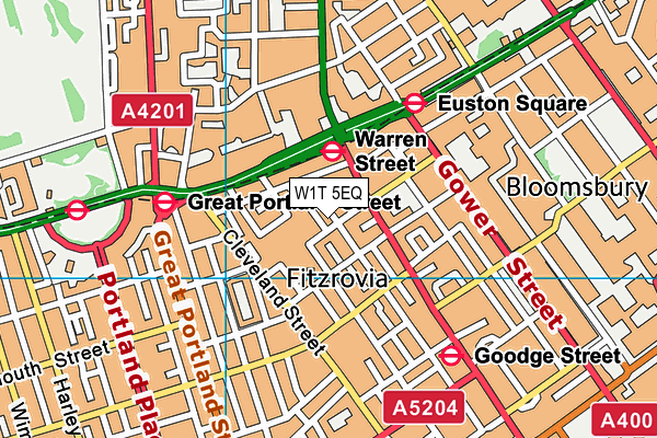 W1T 5EQ map - OS VectorMap District (Ordnance Survey)