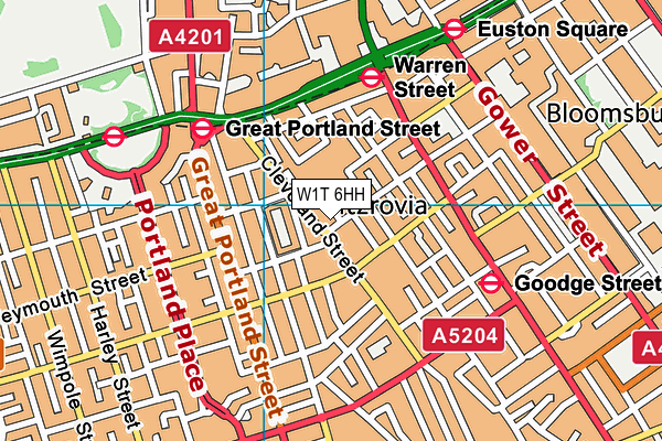 W1T 6HH map - OS VectorMap District (Ordnance Survey)