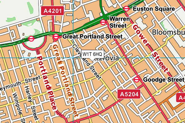 W1T 6HQ map - OS VectorMap District (Ordnance Survey)