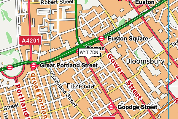 W1T 7DN map - OS VectorMap District (Ordnance Survey)