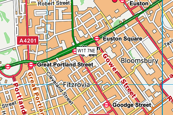 Puregym (London Tottenham Court Road) map (W1T 7NE) - OS VectorMap District (Ordnance Survey)