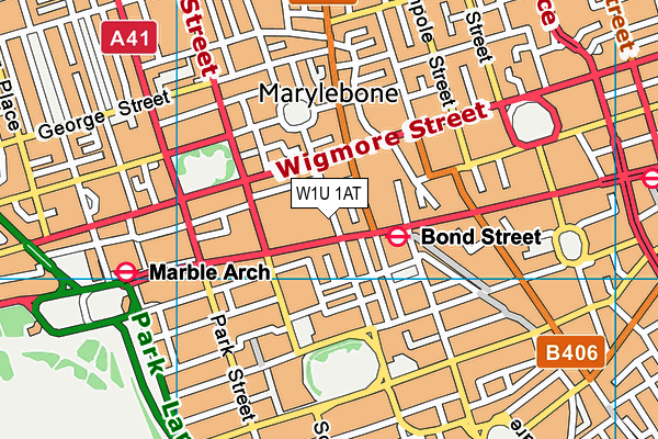 W1U 1AT map - OS VectorMap District (Ordnance Survey)
