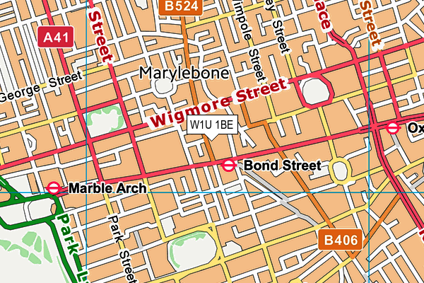 W1U 1BE map - OS VectorMap District (Ordnance Survey)