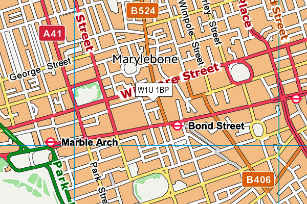 W1U 1BP map - OS VectorMap District (Ordnance Survey)