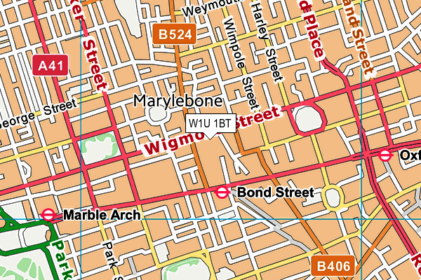 W1U 1BT map - OS VectorMap District (Ordnance Survey)