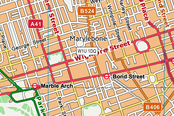 W1U 1DQ map - OS VectorMap District (Ordnance Survey)