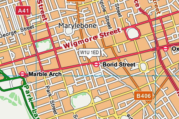 W1U 1ED map - OS VectorMap District (Ordnance Survey)