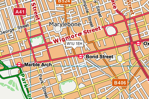 W1U 1EH map - OS VectorMap District (Ordnance Survey)
