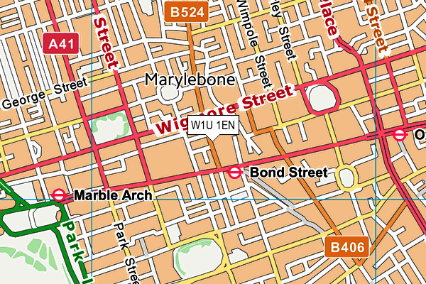 W1U 1EN map - OS VectorMap District (Ordnance Survey)