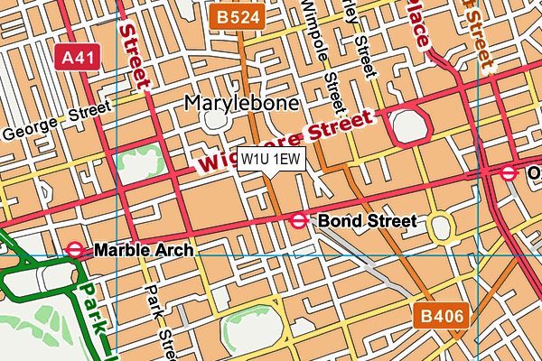 W1U 1EW map - OS VectorMap District (Ordnance Survey)