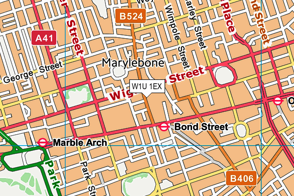 W1U 1EX map - OS VectorMap District (Ordnance Survey)
