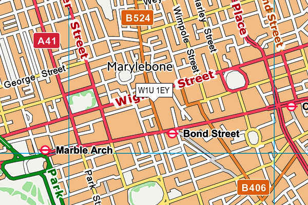 W1U 1EY map - OS VectorMap District (Ordnance Survey)
