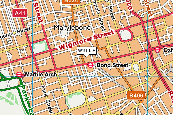 W1U 1JF map - OS VectorMap District (Ordnance Survey)