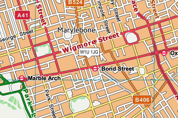 W1U 1JG map - OS VectorMap District (Ordnance Survey)