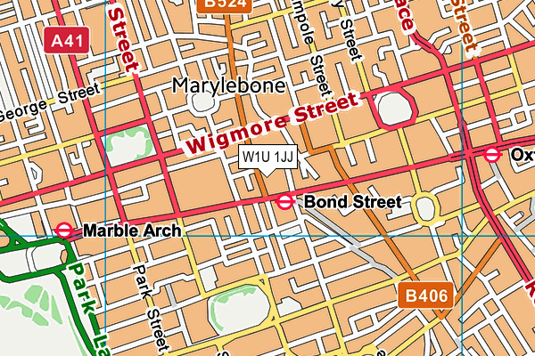 W1U 1JJ map - OS VectorMap District (Ordnance Survey)