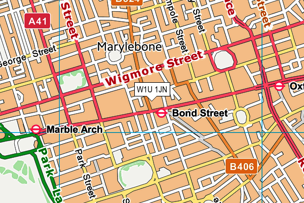 W1U 1JN map - OS VectorMap District (Ordnance Survey)