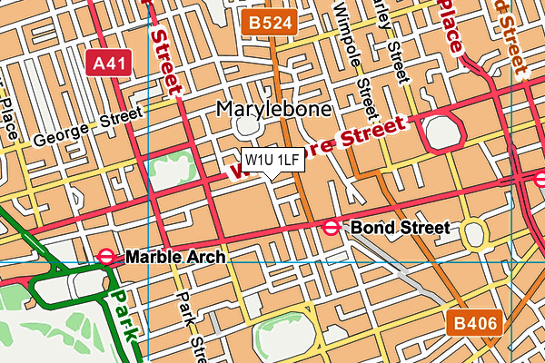 W1U 1LF map - OS VectorMap District (Ordnance Survey)