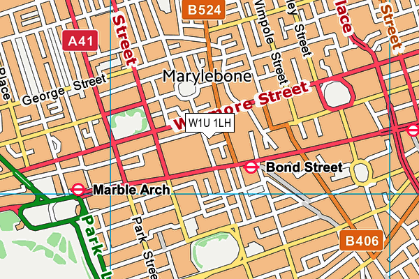 W1U 1LH map - OS VectorMap District (Ordnance Survey)