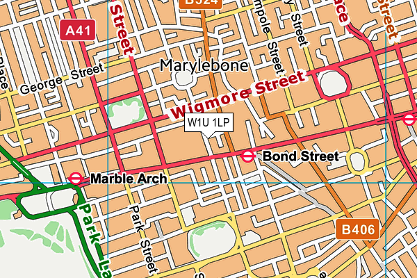 W1U 1LP map - OS VectorMap District (Ordnance Survey)