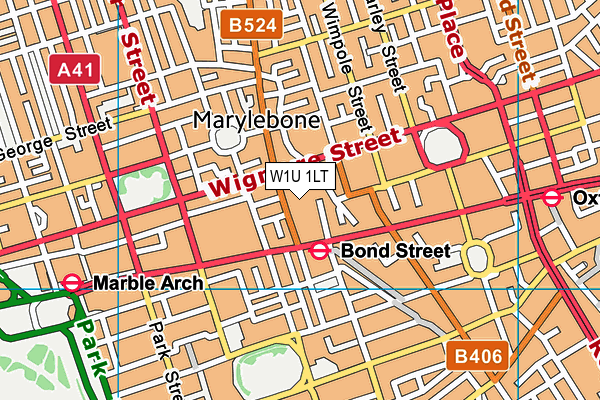 W1U 1LT map - OS VectorMap District (Ordnance Survey)