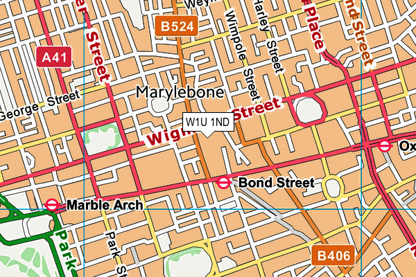 W1U 1ND map - OS VectorMap District (Ordnance Survey)
