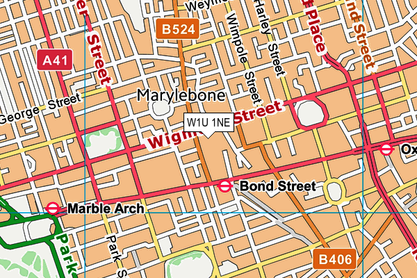 W1U 1NE map - OS VectorMap District (Ordnance Survey)