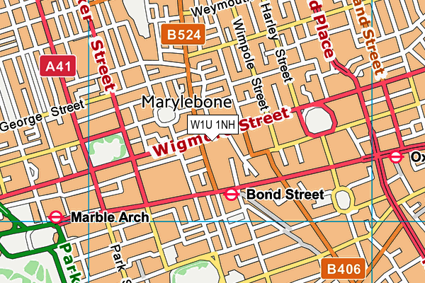 W1U 1NH map - OS VectorMap District (Ordnance Survey)