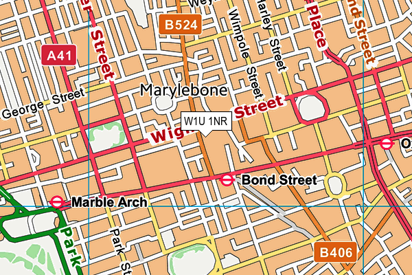 W1U 1NR map - OS VectorMap District (Ordnance Survey)