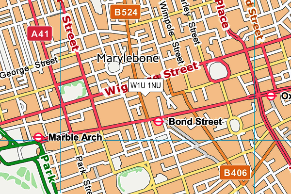 W1U 1NU map - OS VectorMap District (Ordnance Survey)